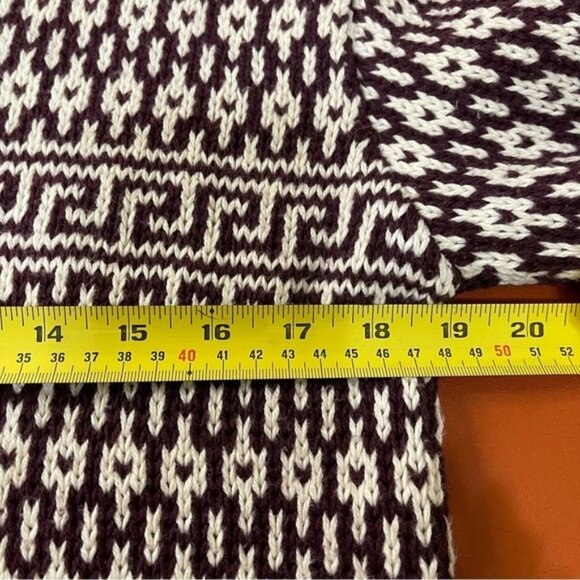 Woolrich Vintage Women Cardigan Burgundy/White size M - Picture 8 of 9